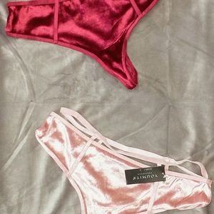 Caged waist Velour thing panties